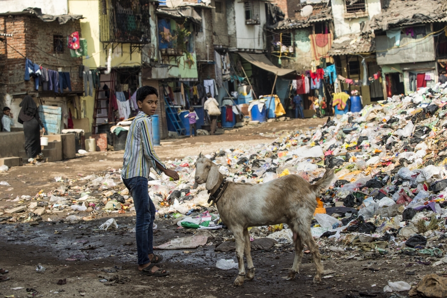 Working in Mumbai slum