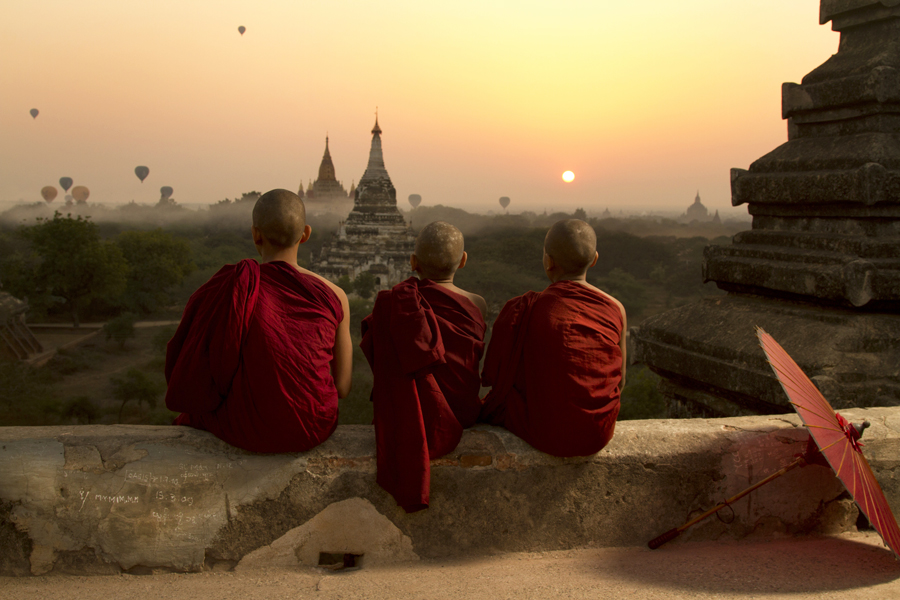 Monk Sunrise over Myanmar 