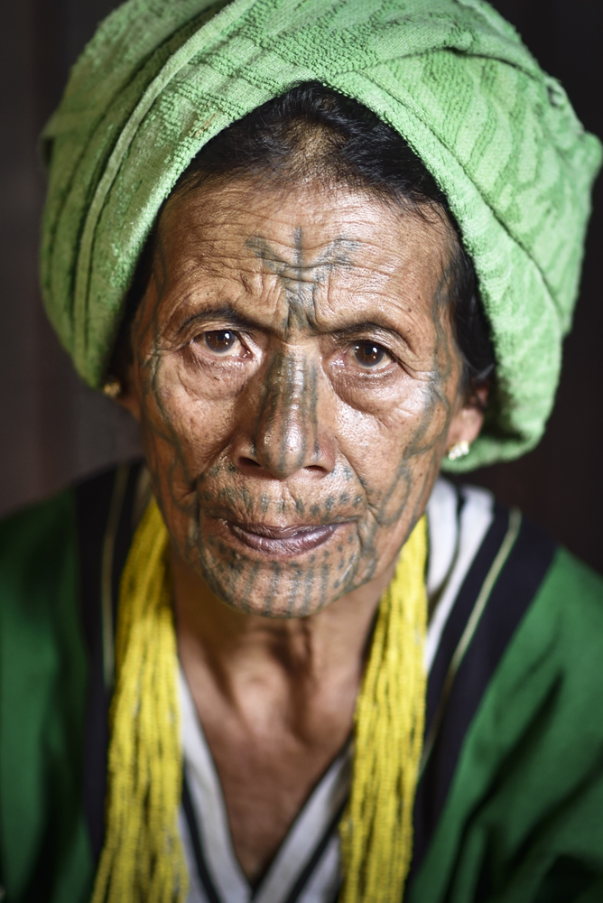 Tattooed-Faced Women in Myanmar