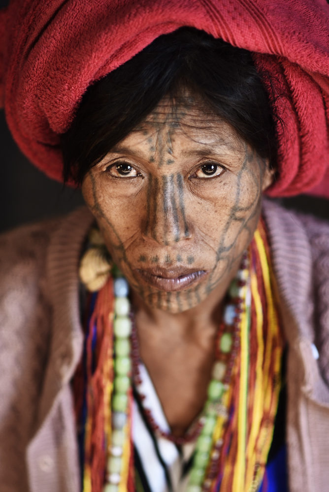 Tattooed-Faced Women in Myanmar