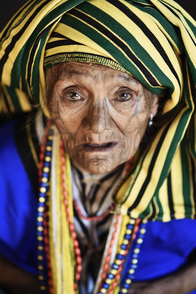 Tattooed-Faced Women in Myanmar